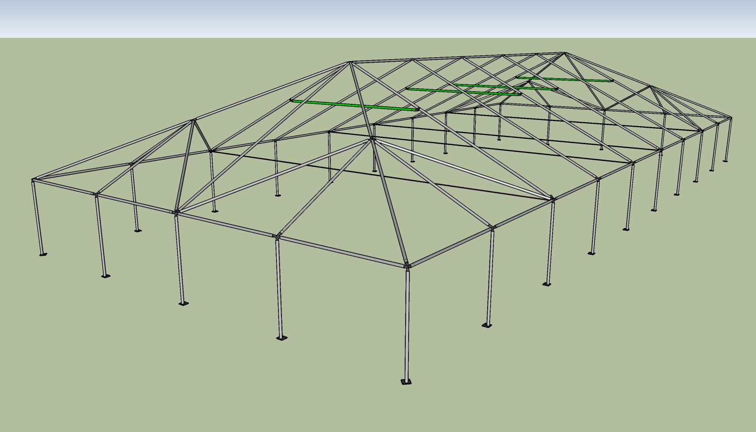 40x90 frame tent End View